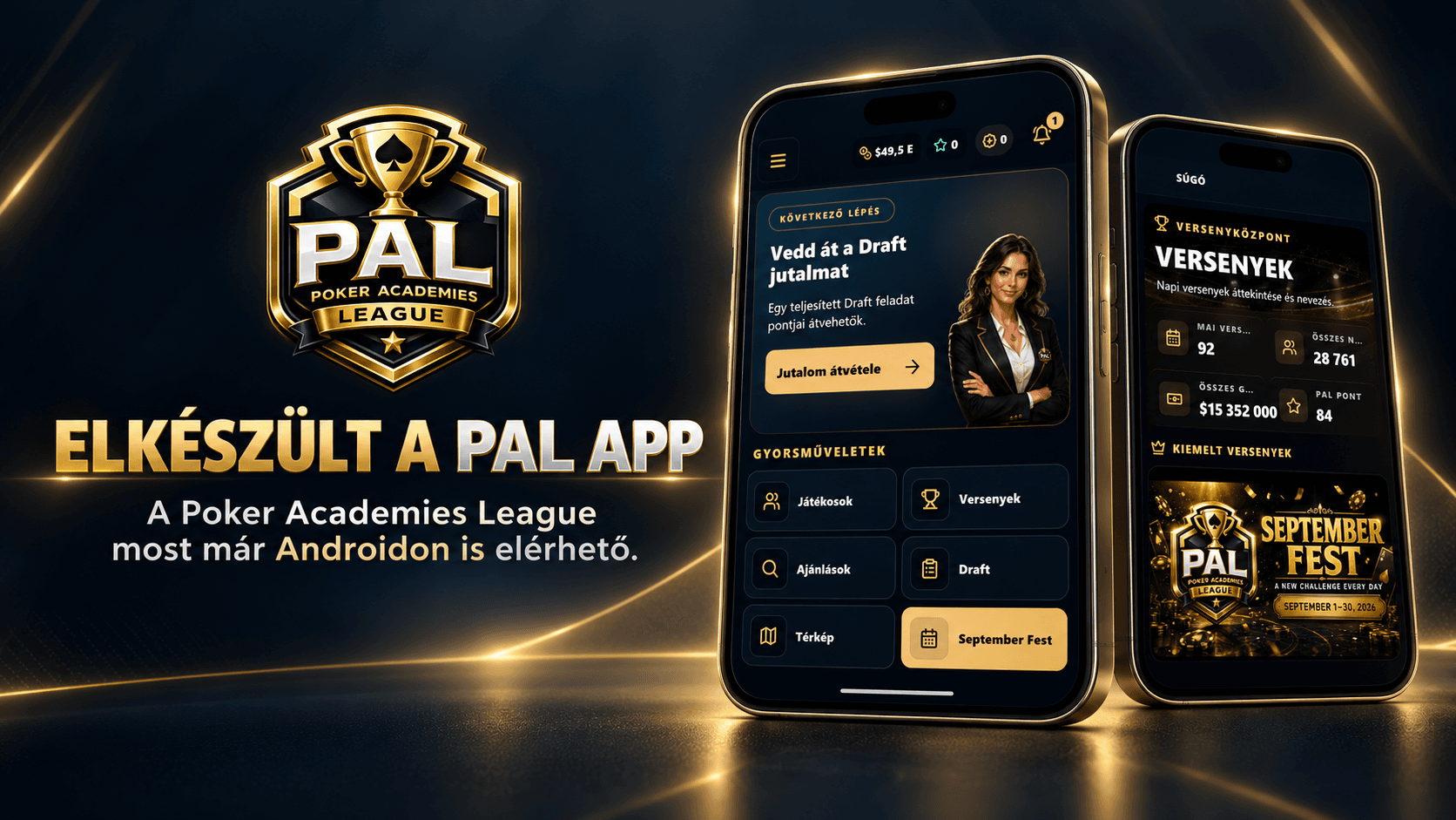 Visuel officiel de lancement de l’application Android de Poker Academies League